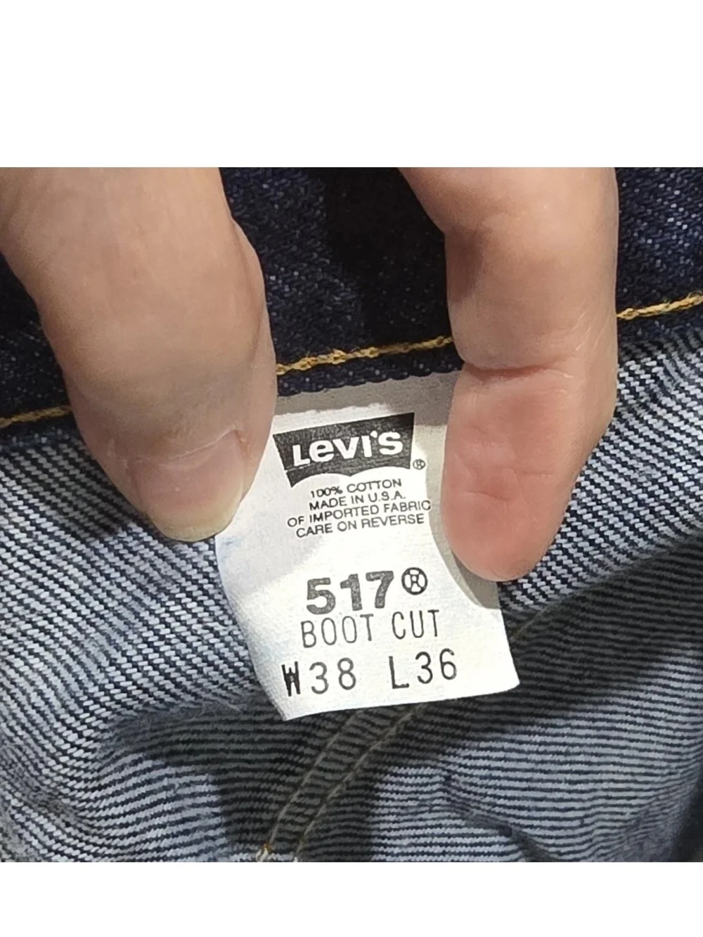 VINTAGE Levis 517 USA Made Bootcut Jeans 38x36 Mens Blue Denim Western Y2K